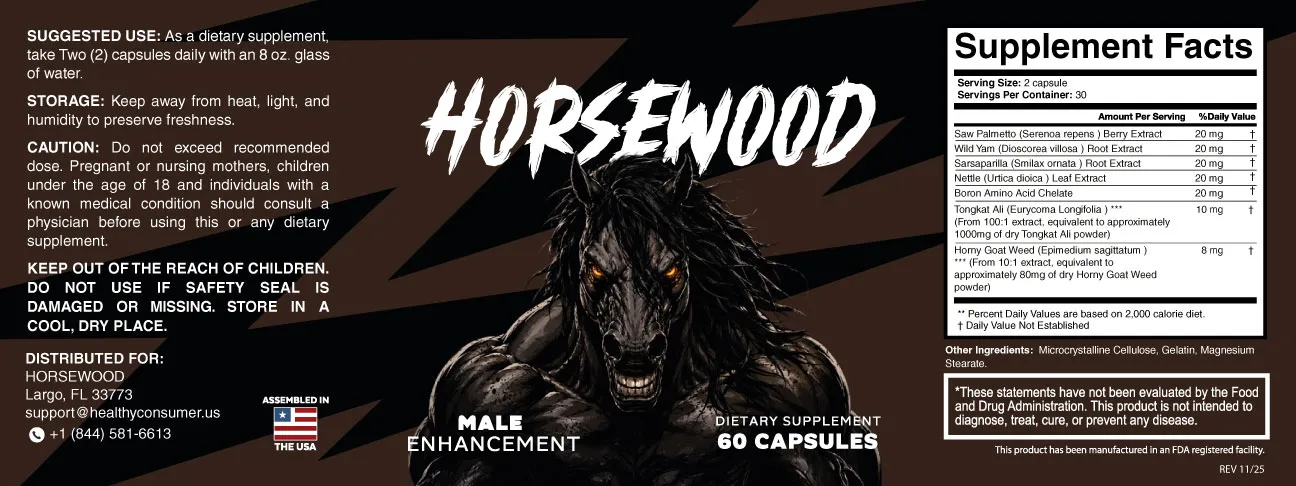 HorseWood product label and supplement facts